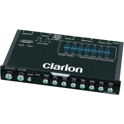 CLARION EQS755V 1/2-DIN 7-BAND GRAPHIC EQUALIZER/CROSSOVER w/ SUB LEVEL CONTROL