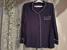 Gelato Pique Modal Pajama Shirt Navy Free Size Top Only