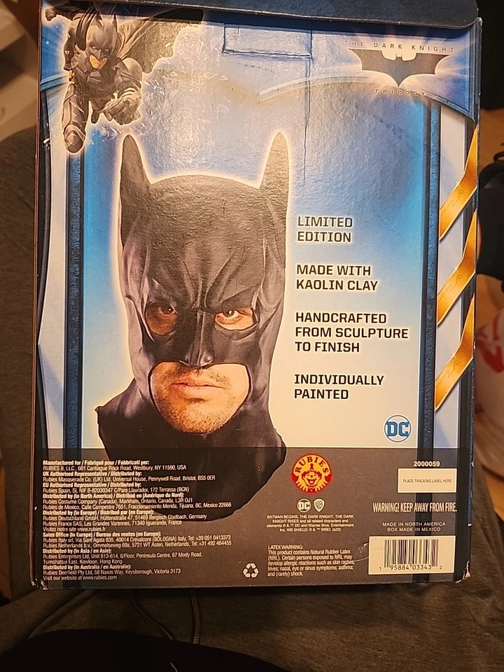 Rubies Batman Collector Mask The Dark Knight Trilogy Limited Edition Kaolin Clay - Image 3 of 4