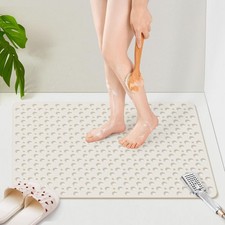Large Shower Mat, 35"x 24" TPE Anti Slip Shower Mat, Heavy Bath Mats for Show...
