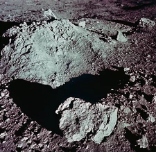 Space Center Houston Close up lunar rock taken by one Apollo 12 as- Old Photo