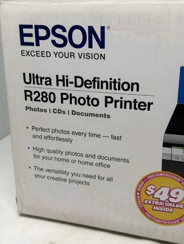 NEW Epson Stylus Photo R280 Ultra Hi-Definition Ink Jet Printer Photos/CD/DVD - Image 3 of 4