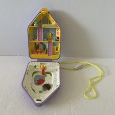 Vintage Pretty Pixies Compact Playlet Ski Lodge Doll and Sled Polly Pocket Style