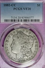 1882 CC PCGS VF20 MORGAN SILVER DOLLAR #B51805