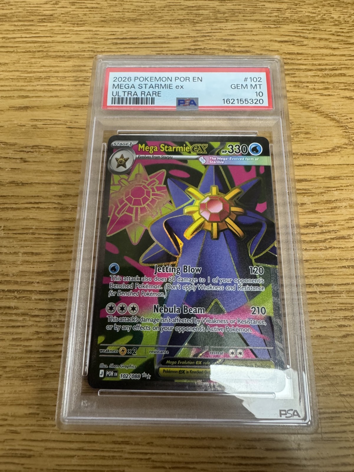 Pokemon Mega Starmie ex 102/088 Me03: Perfect Order Holo PSA GEM MINT 10