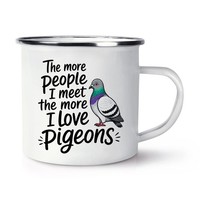 Gift Base Emaille Becher Tasse Vogelbeobachter Pigeon Bird Watcher VerrüCkt