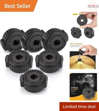 6PCS Black Plastic Cymbal Nuts 8mm Quick-Set for Percussion Drum Kit Replacement