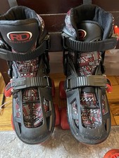 Boys Roller Derby Skates Size 12-2 Red And Black, With Replacement Inline Skates