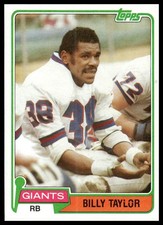 1981 Topps #34 Billy Taylor New York Giants NM+