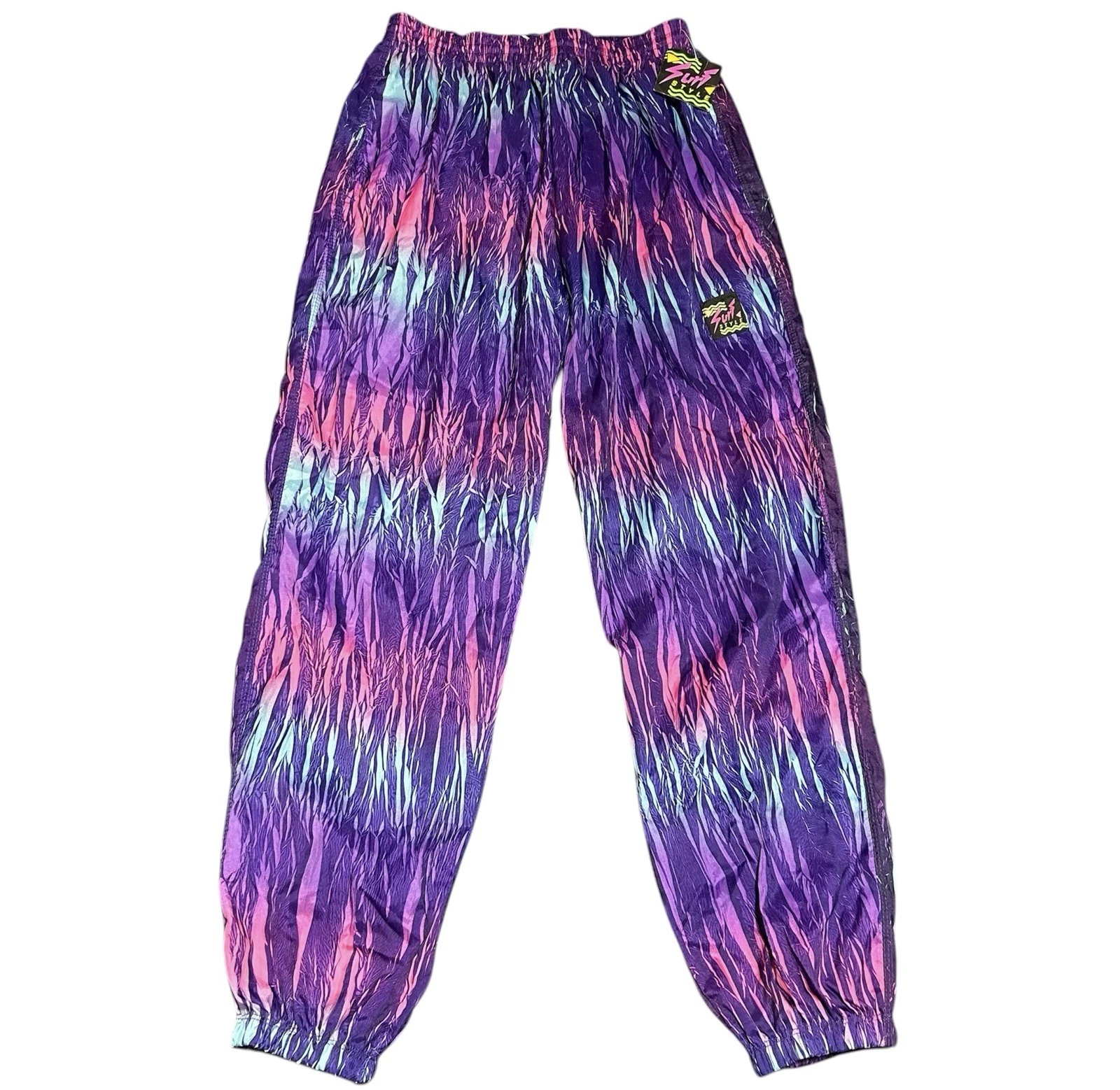Vintage SURF STYLE Jogger Pants Size Large Tie Die 90s Track Windbreaker NWT
