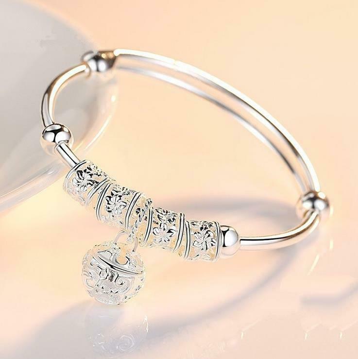 Fashion Women Jewelry 925 Silver Plated Cuff Bracelet Charm Bangle Gifts  Pretty