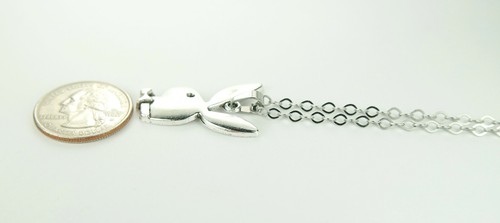 Playboy Bunny Necklace, on Beautiful Sparkly Shimmering Oval Link Chain GORGEOUS - Picture 6 of 9