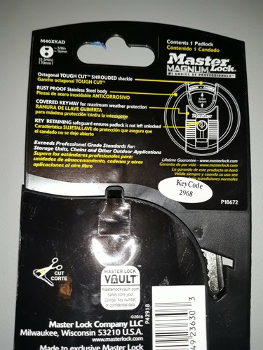 Master Lock M40XKAD Magnum 2-3/4 in Wide Stainless Steel - Picture 2 of 2