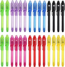 Invisible Ink Pen 28Pcs with UV Light Magic Marker for Secret Messages, Writing 