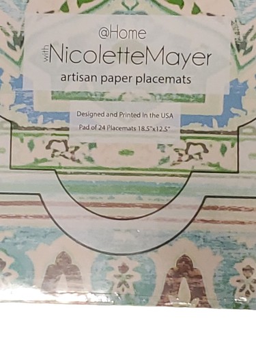 Nicolette Mayer Artisan Paper Table Placemats PALATIAL JAIPUR MINT Pad Of 24 NEW - Picture 5 of 6