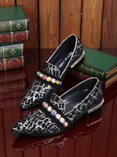 Moda Para hombres Discoteca Punta Zapatos Cuero Genuino Tacones Altos Zapatos de Vestir - Imagen 8 de 15