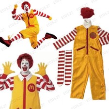Adult Ronald McDonald Cosplay Costume Funny Christmas Party Outfits Fancy Dress*