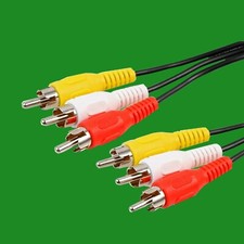 1m 3x Phono RCA Cable Lead Male To male Plated Analogue Audio