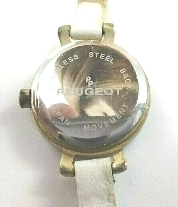 Correa de cuero blanca envolvente para reloj Peugeot *Se vende como está sin devoluciones SIN PROBAR Foto 2 de 4