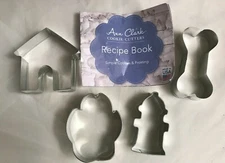 NEW Ann Clark 4 pc Tropical Cookie Cutter Set Fire Hydrant Paw Bone Dog House 