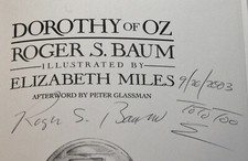 SIGNED COPY DOROTHY OF OZ by Roger S. Baum 1989 Hardcover Dust Jacket B1