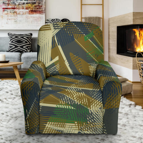 Military Camouflage Pattern Print Design 01 Recliner Slipcover Chair Stretch