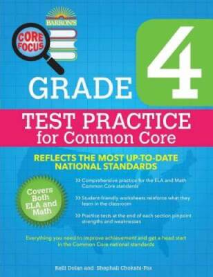 Barron's Core Focus: Grade 4 Test Practice for Common Core - VERY GOOD