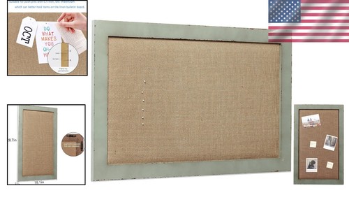 Rustic Linen Bulletin Board 18x29" - Stylish Wall Organizer for Home & Office - Picture 2 of 10