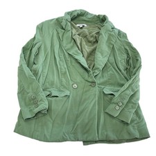 Thakoon Blazer Womens 6 Green Oversized Jacket Linen Blend