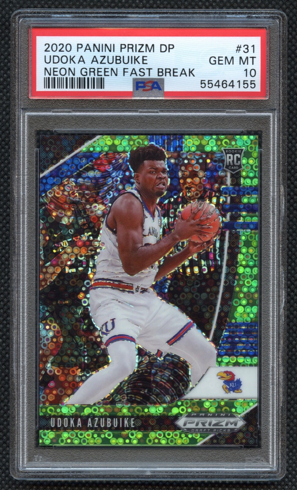 2020 Panini Prizm DP Udoka Azubuike Rookie 2/5 Neon Green PSA 10 Gem Mint Pop 1