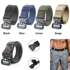 UK Quick Release Buckle Military Trouser Belt Camo Army Tactical Webbing Nylon