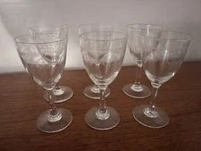 5 White Wine Glasses/Crystal Liqueur Saint Louis Model Manon Non Baccarat