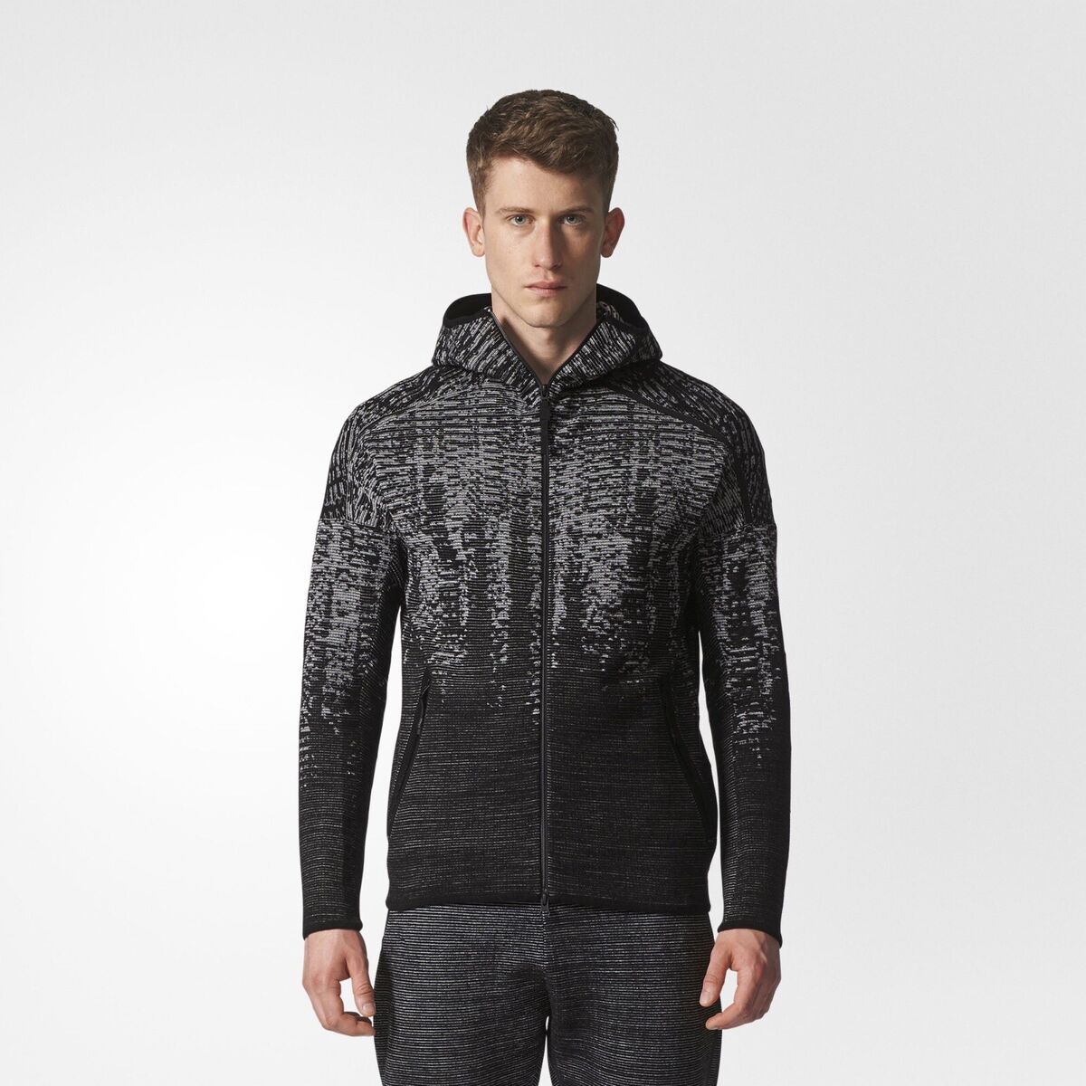 adidas Z.N.E. ZNE Pulse Knit Wool Black Hoodie Jacket S adidas Z.N.E. ZNE Pulse Knit Wool Black Hoodie Jacket S