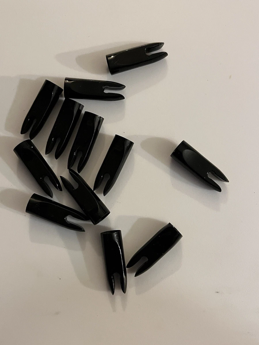 1 DZ VINTAGE BLACK 1/4” ORIGINAL AAE PLASTINOCK GLUE ON SNAP NOCK ARROW NOCKS