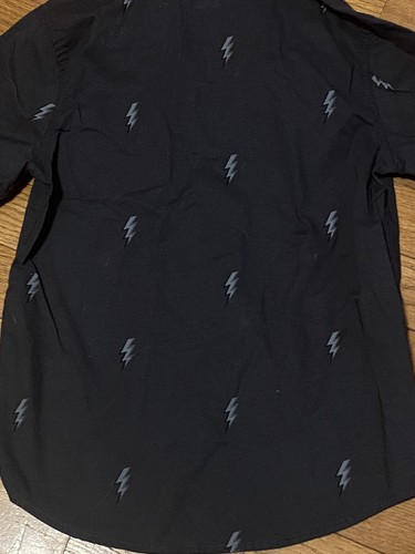 Cat & Jack New Boys Lightning Bolt Button-Up Shirt Size Xs 4/5 Long Sleeve - Picture 4 of 6