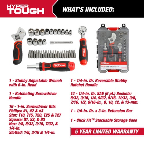 38-Piece Stubby Tool Set in Click Fit™ Case - Picture 3 of 11