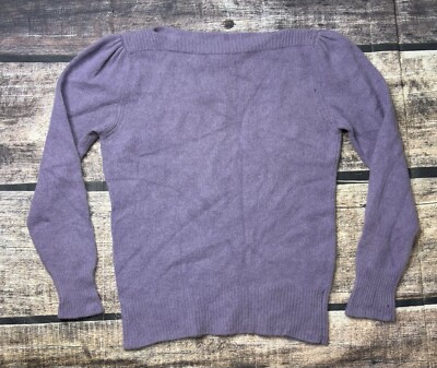 VTG Crazy Horse Sweater Women's Small Lambswool Angora Boat Neck Juliet Sleeve