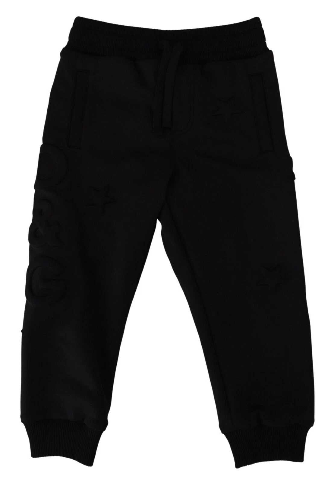 DOLCE & GABBANA Kids Pants Black Polyester Jogger DG Logo s. Tag 3 years 450usd