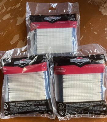   Lot of 3   Original Briggs & Stratton 491588S   5043 Lawnmower Air Filter OEM