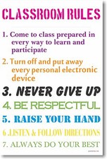 Classroom Rules 12 - NEW Classroom Motivational Poster
