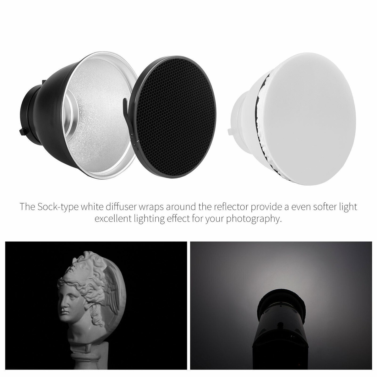 9-Zoll Bowens Reflektor Mit 60° Wabengitter - Studioleuchten Zubehör