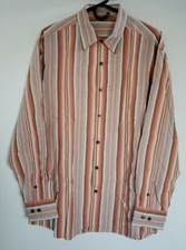 Tommy Bahama Men's Button Front Shirt Silk Striped Size L
