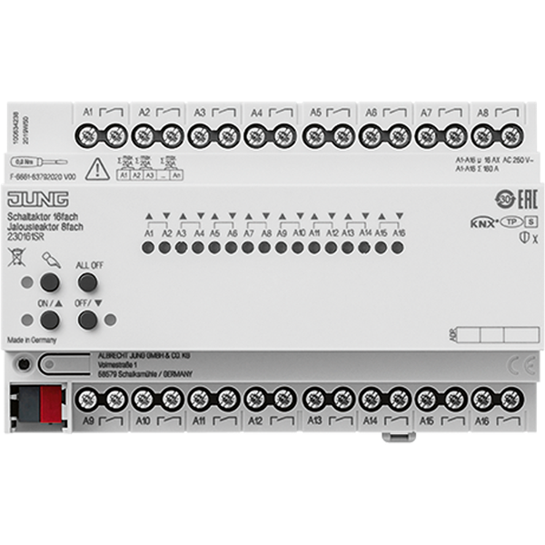 Jung 230161SR Schaltaktor 16F Jalousieaktor 8F Versieg. Knx Data Secure Kompatb.-image
