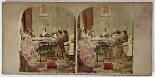Stéréo Photo Ancienne Coloriée à La Main – Scène Fantastique Britannique – 1865