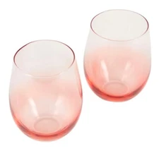 Chic & Tonic - Set Of 2 Stemless Wine Glasses - Coral Sea Collection