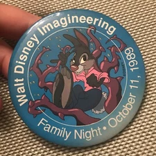 Vintage Walt Disney Imagineering Splash Mountain 1989 Button Pin Brer Rabbit
