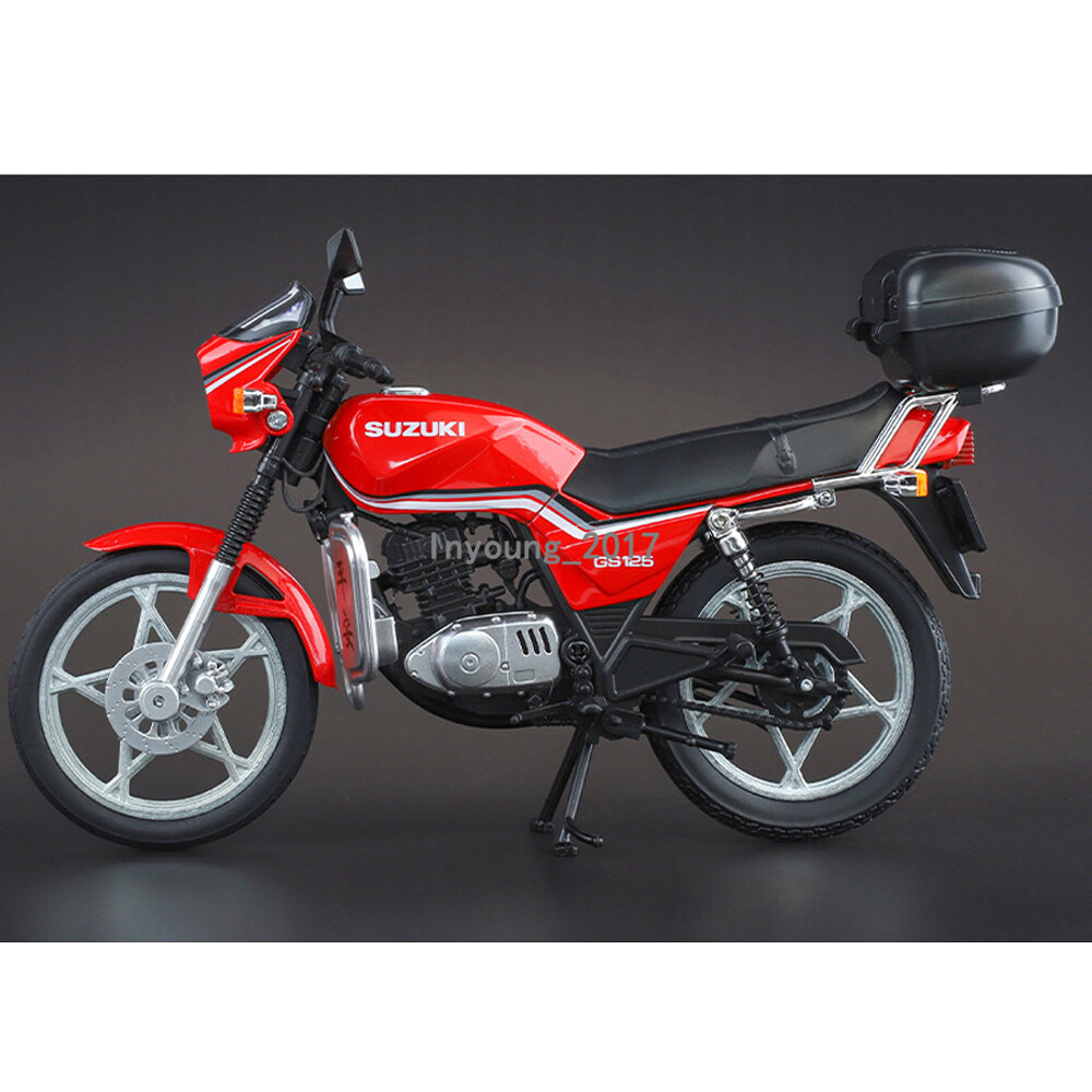 1:12 Suzuki GS125 Motorcycle Model Diecast Toy Vehicle Light Sound