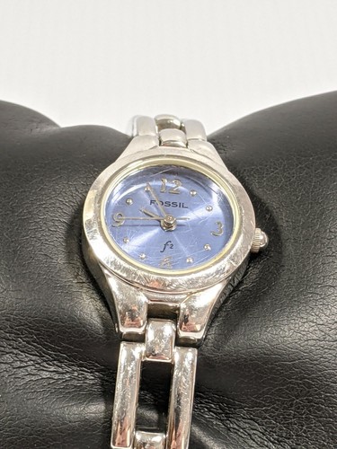 Fossil F2 Silver Tone Round Purple Face 