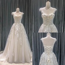 Elegant A-Line Wedding Dresses Sweetheart Sleeveless Lace Applique Bridal Gowns