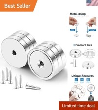 Neodymium Cup Magnets, Waterproof Silver, 150lb Pull, 6 Pack, Strong for Hanging